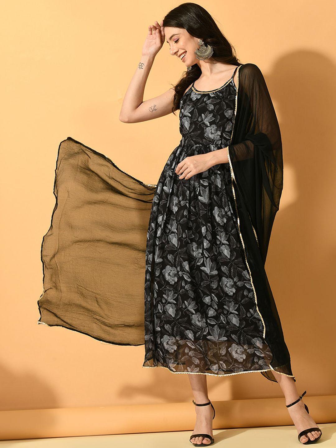 sangria-floral-printed-fit-&-flare-midi-ethnic-dress-with-dupatta
