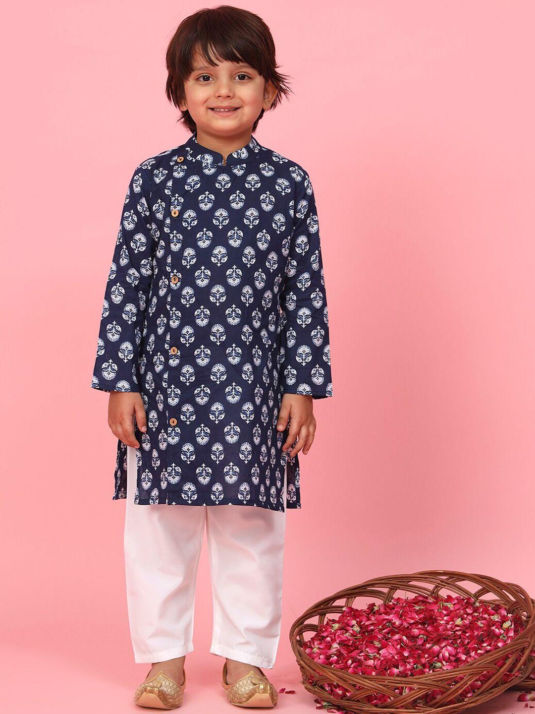 readiprint-fashions-boys-ethnic-motifs-printed-regular-pure-cotton-kurta-with-pyjamas