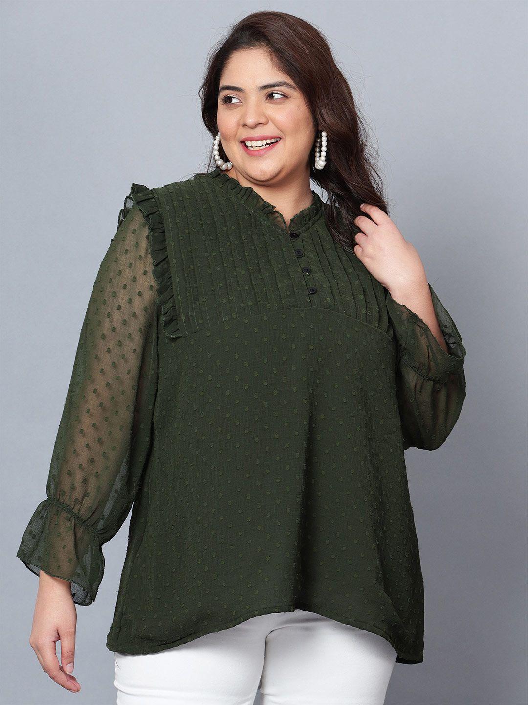 indietoga-plus-size-self-design-round-neck-long-sleeve-a-line-top