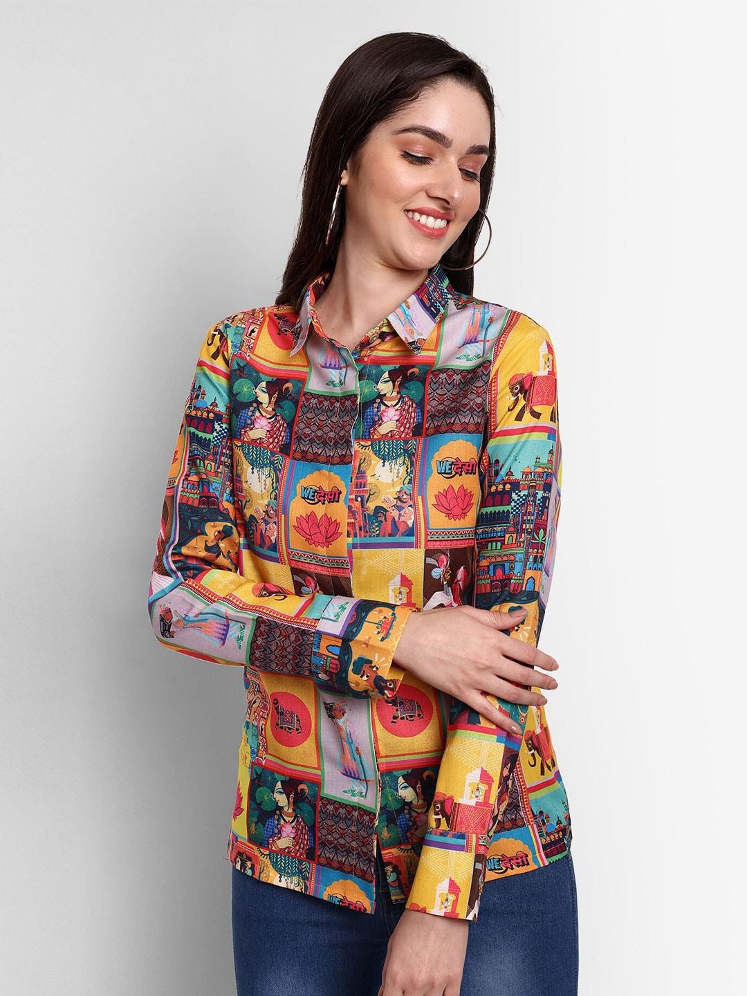 tyaar-women-multicoloured-classic-floral-opaque-printed-casual-shirt