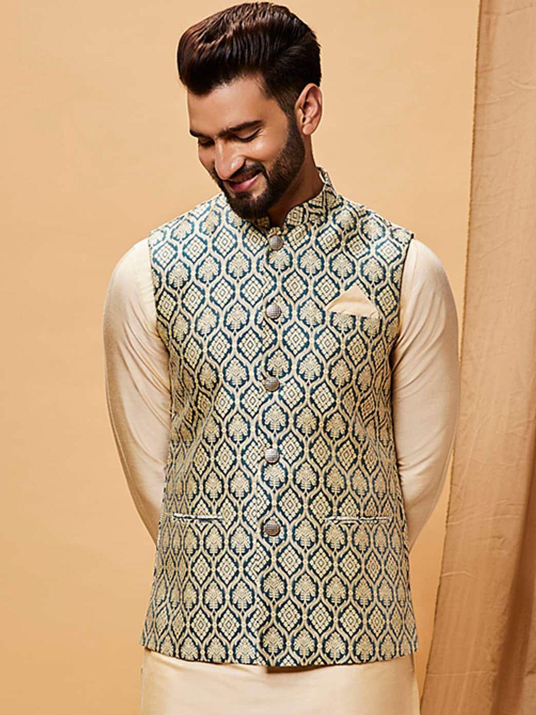 kisah-jacquard-woven-design-nehru-jacket