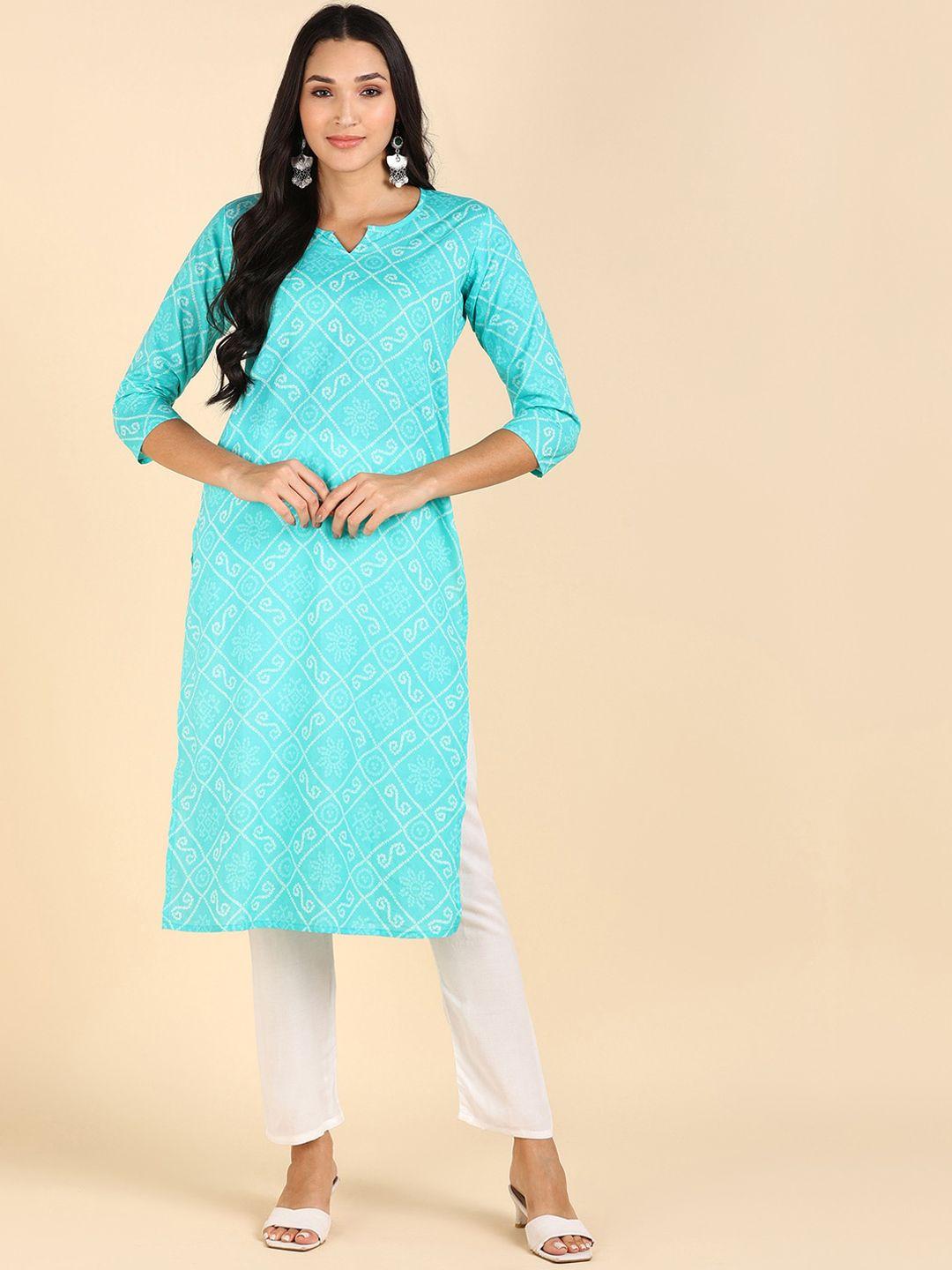 blocks-of-india-women-blue-geometric-embroidered-chikankari-block-print-kurta
