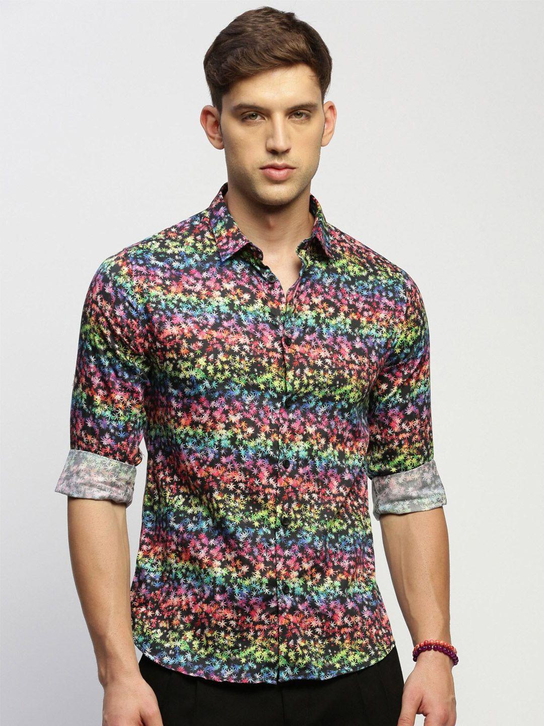 showoff-standard-slim-fit-floral-printed-twill-cotton-casual-shirt