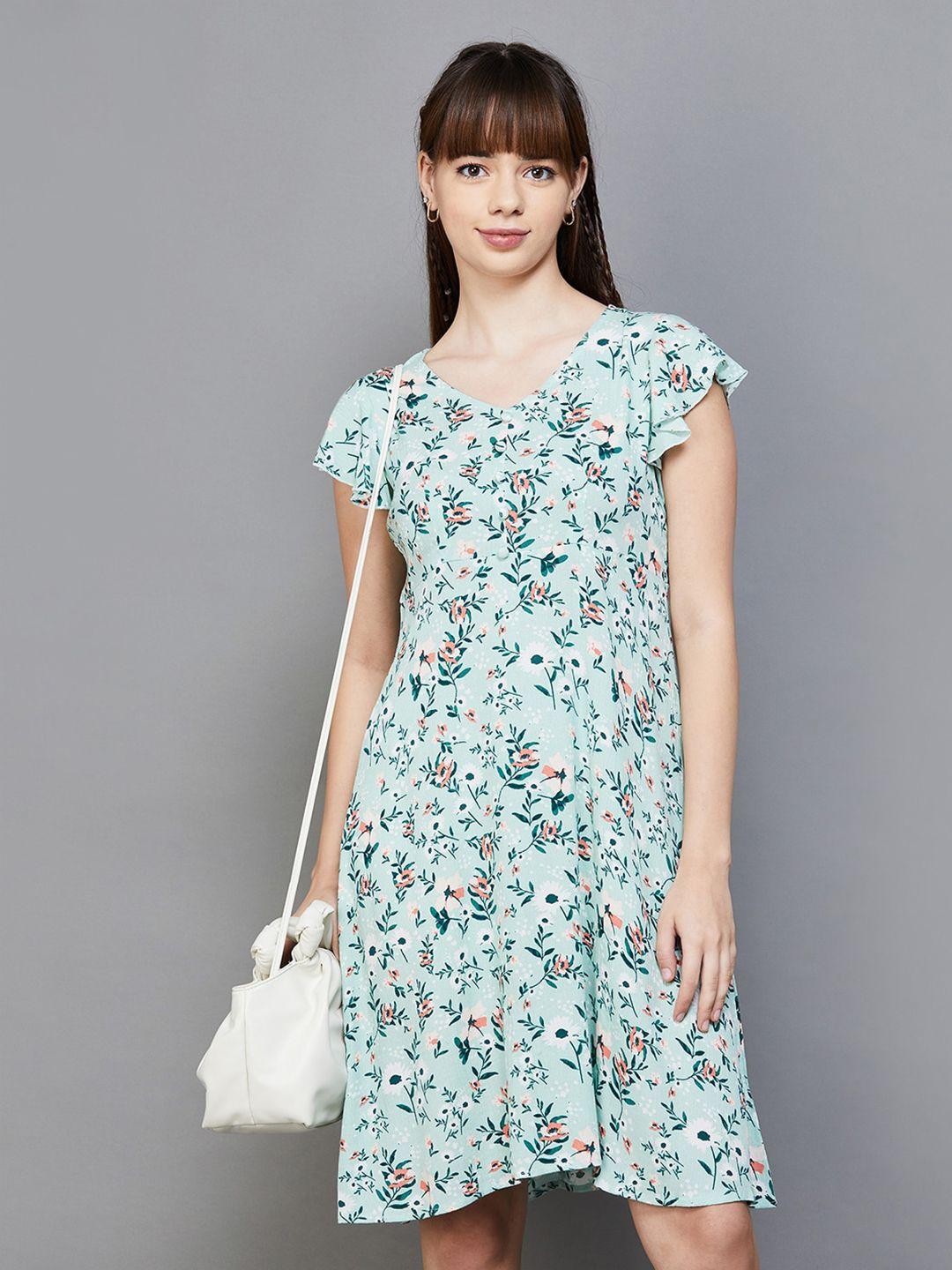 fame-forever-by-lifestyle-floral-printed-flutter-sleeve-a-line-dress