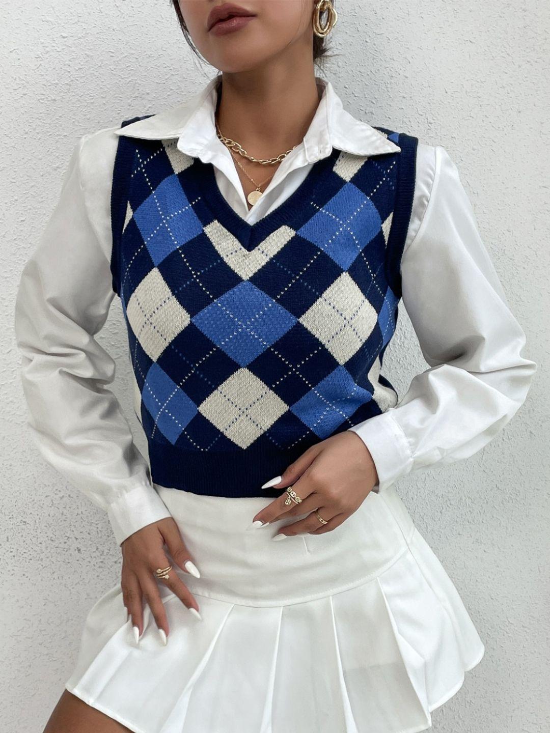 stylecast-checked-sleeveless-sweater-vest