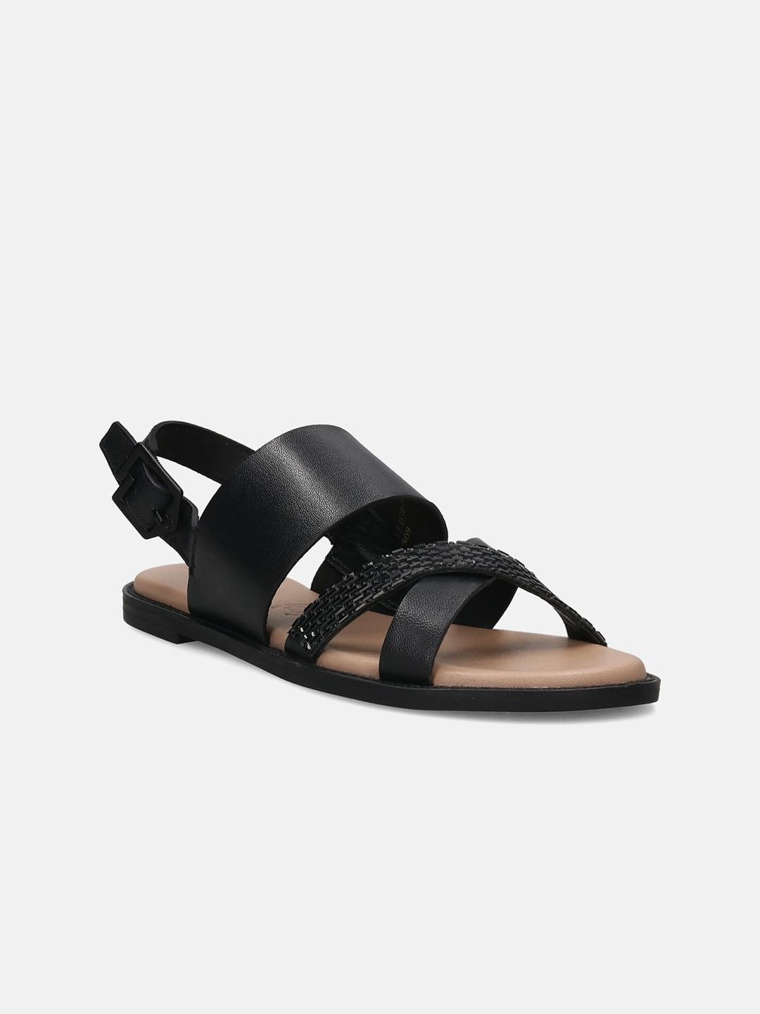 bagatt-textured-leather-cross-strap-open-toe-flats-with-backstrap