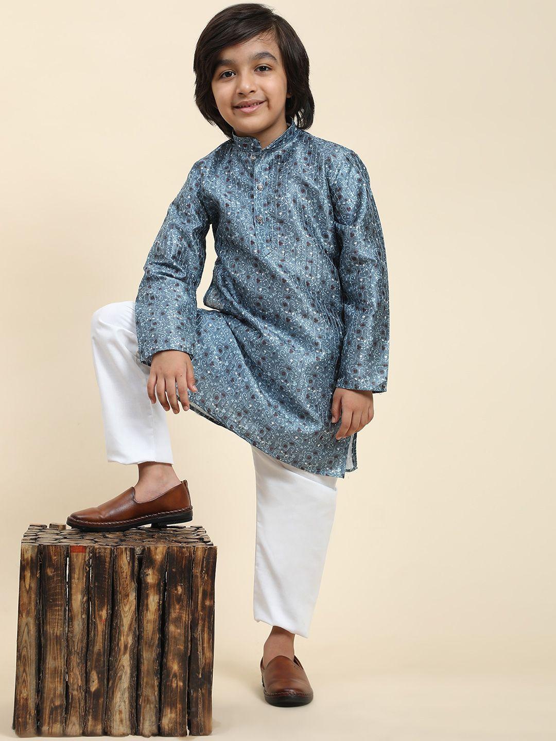 pro-ethic-style-developer-boys-blue-ethnic-motifs-printed-regular-kurta-with-pyjamas