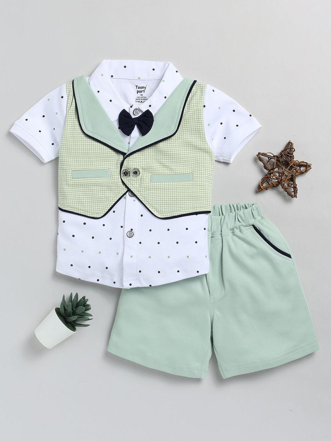 toonyport-kids-printed-shirt-collar-pure-cotton-clothing-set