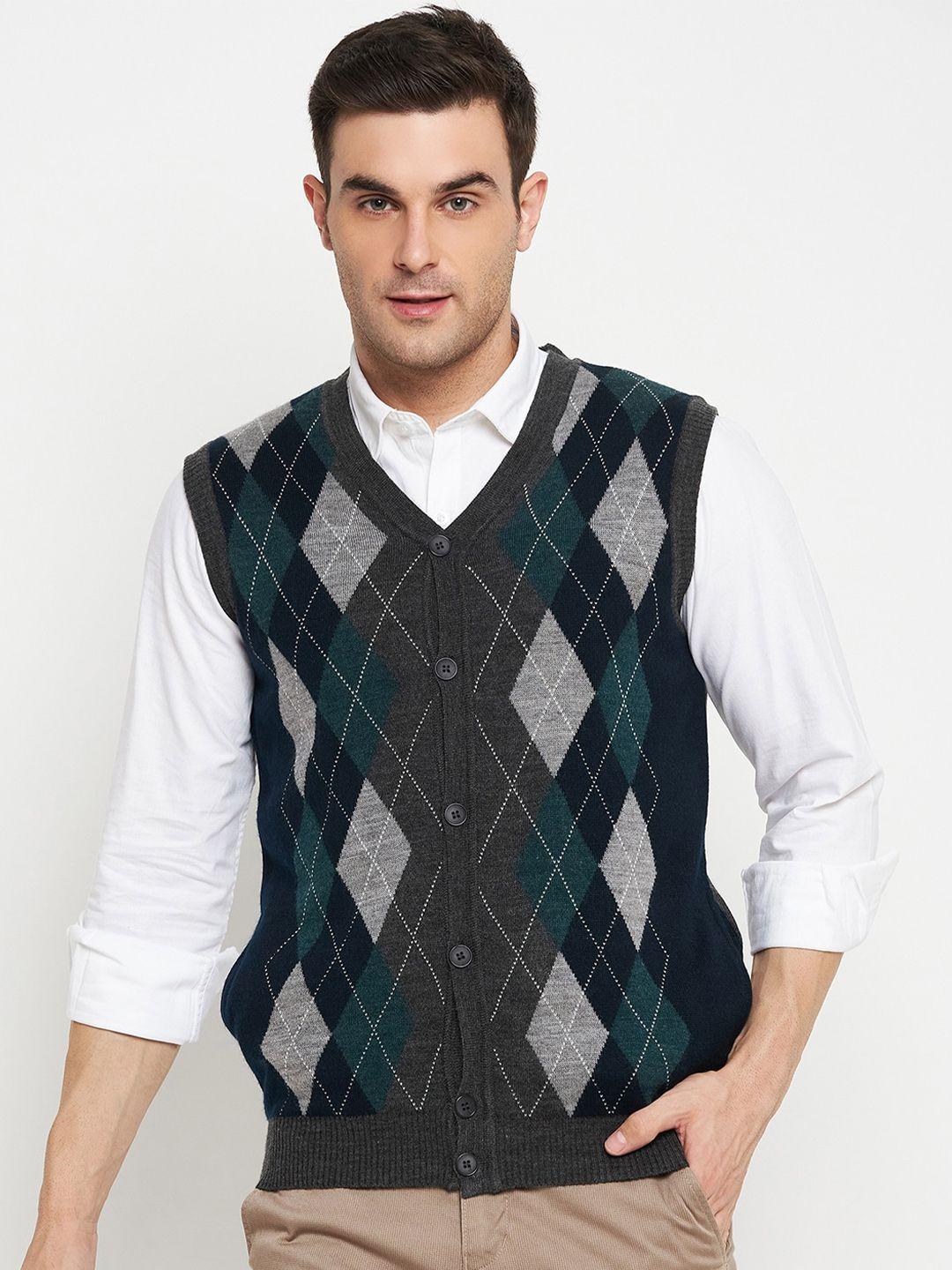 cantabil-checked-v-neck-acrylic-sweater-vest