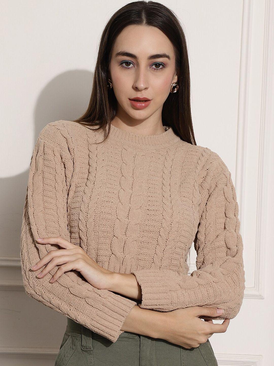 nobarr-cable-knit-round-neck-acrylic-crop-pullover