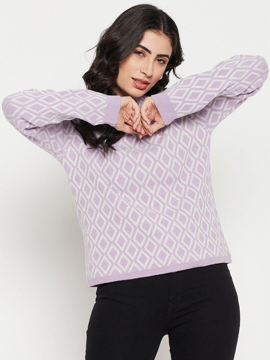 madame-geometric-self-design-acrylic-pullover