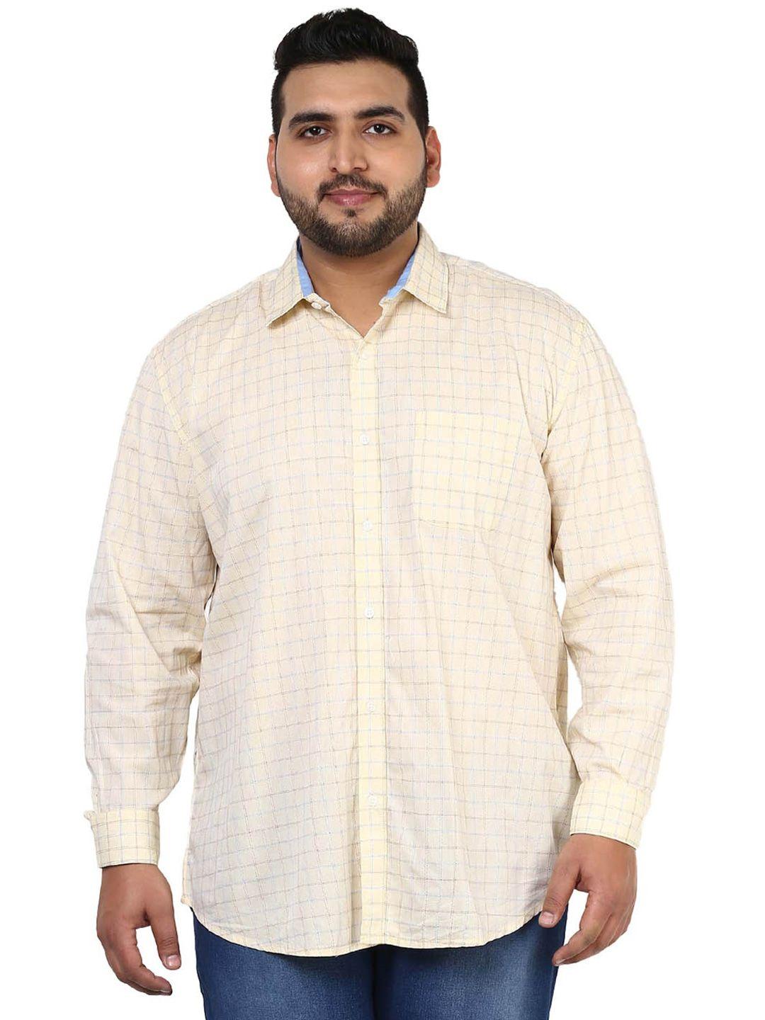 john-pride-plus-size-checked-pure-cotton-casual-shirt