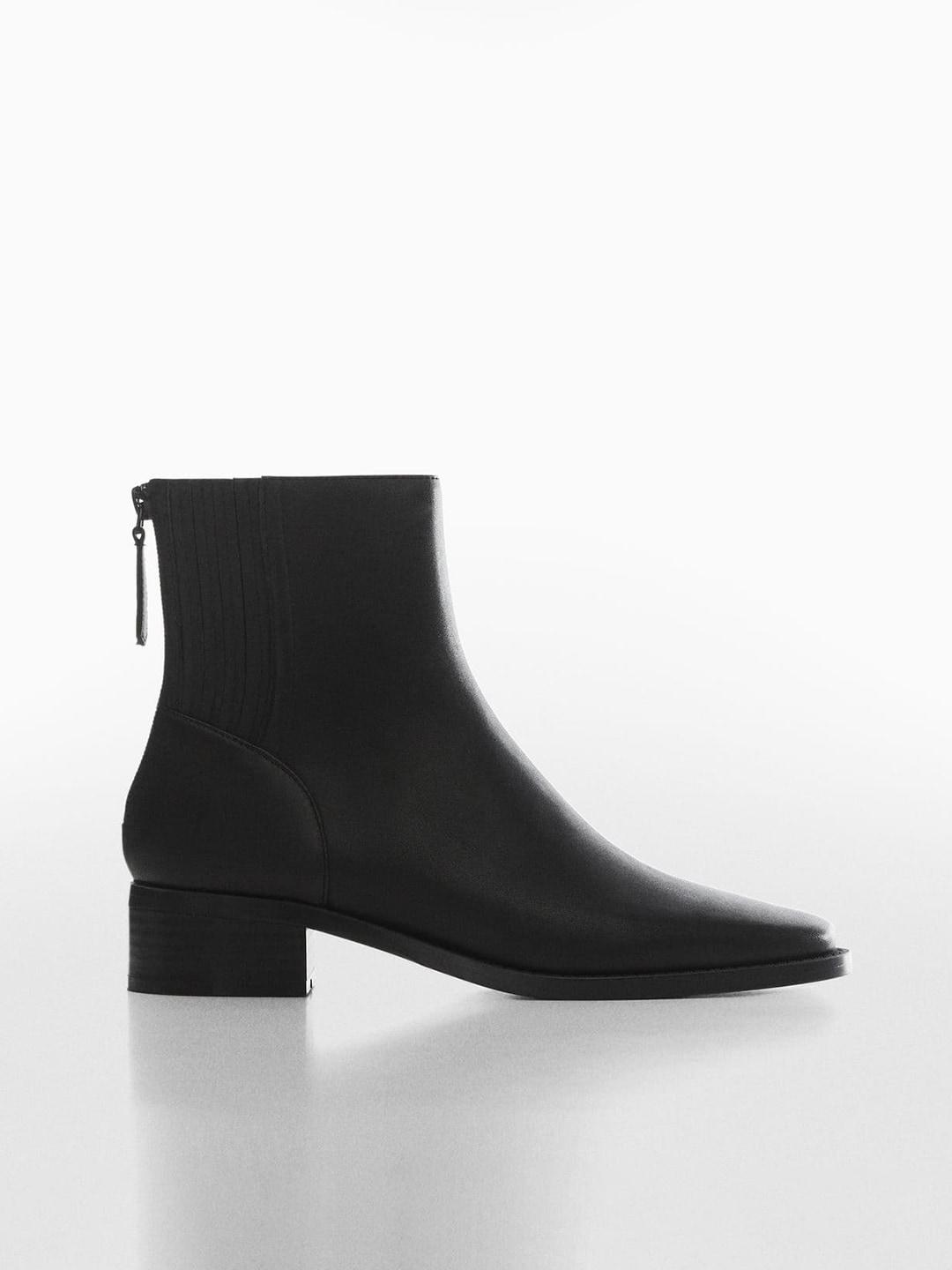mango-women-round-toe-mid-top-leather-block-heel-boots