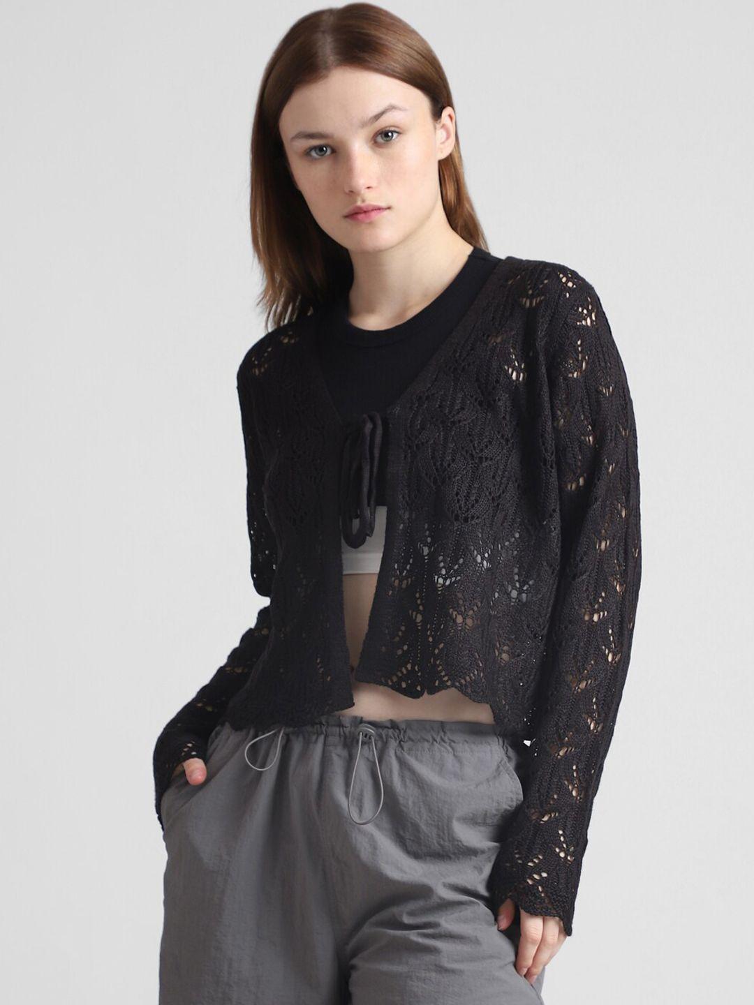 only-self-design-lace-detail-knitted-semi-sheer-acrylic-shrugs