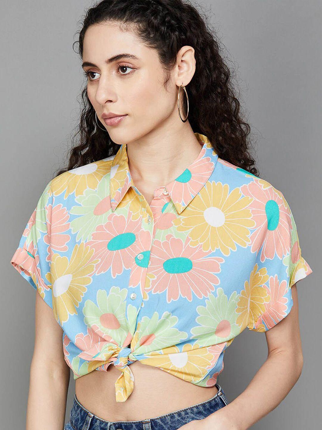ginger-by-lifestyle-floral-printed-shirt-collar-extended-sleeves-shirt-style-top