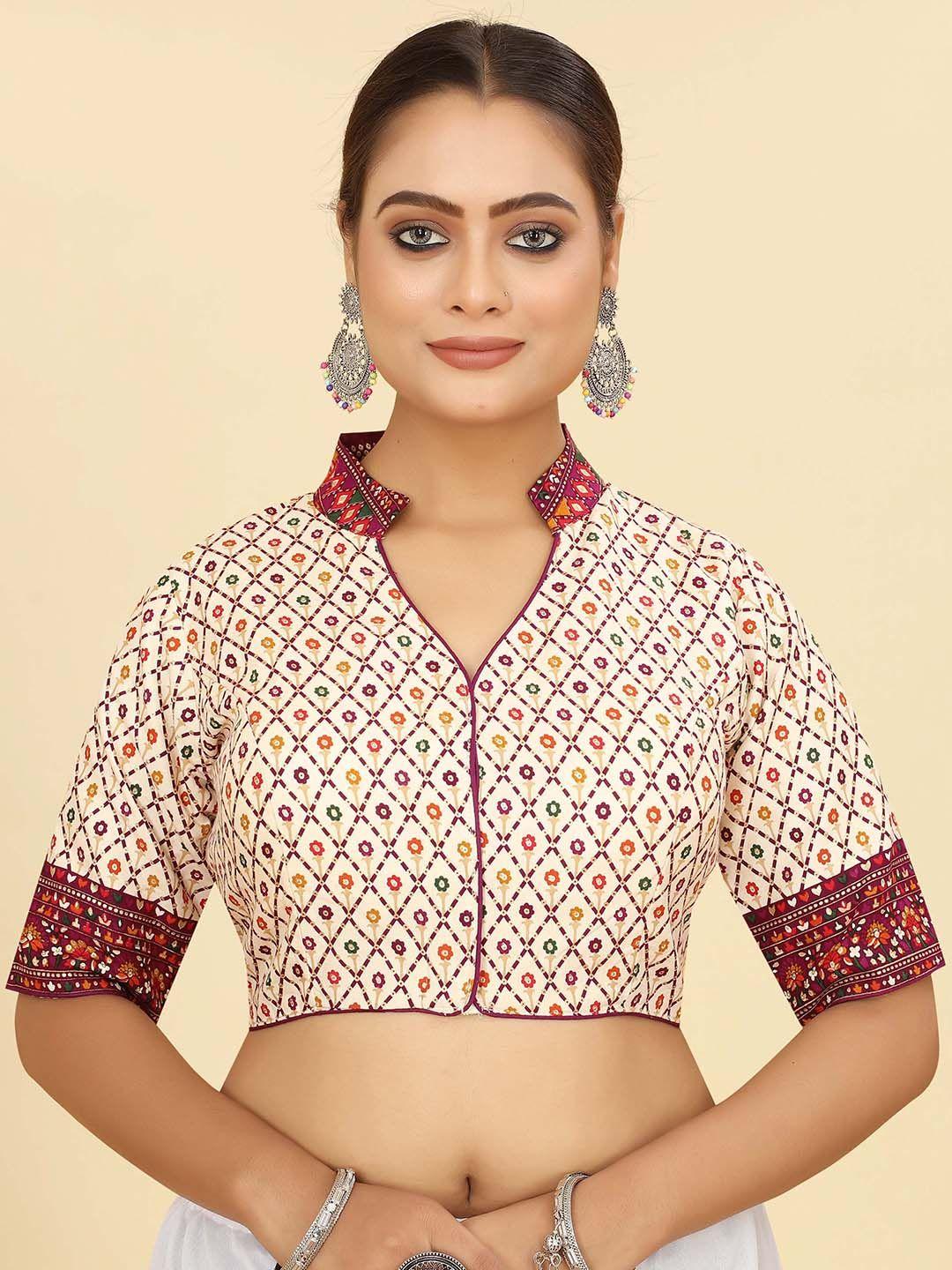 shopgarb-printed-cotton-saree-blouse