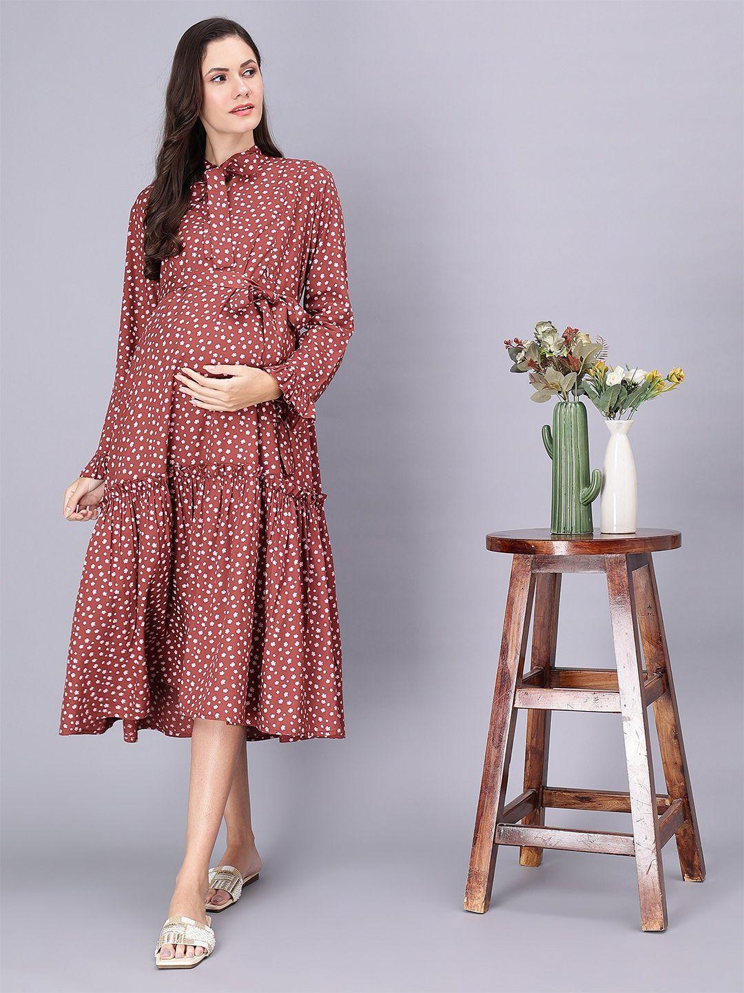 miga-by-shaberry-floral-printed-tie-up-neck-ruffles-detail-maternity-a-line-dress