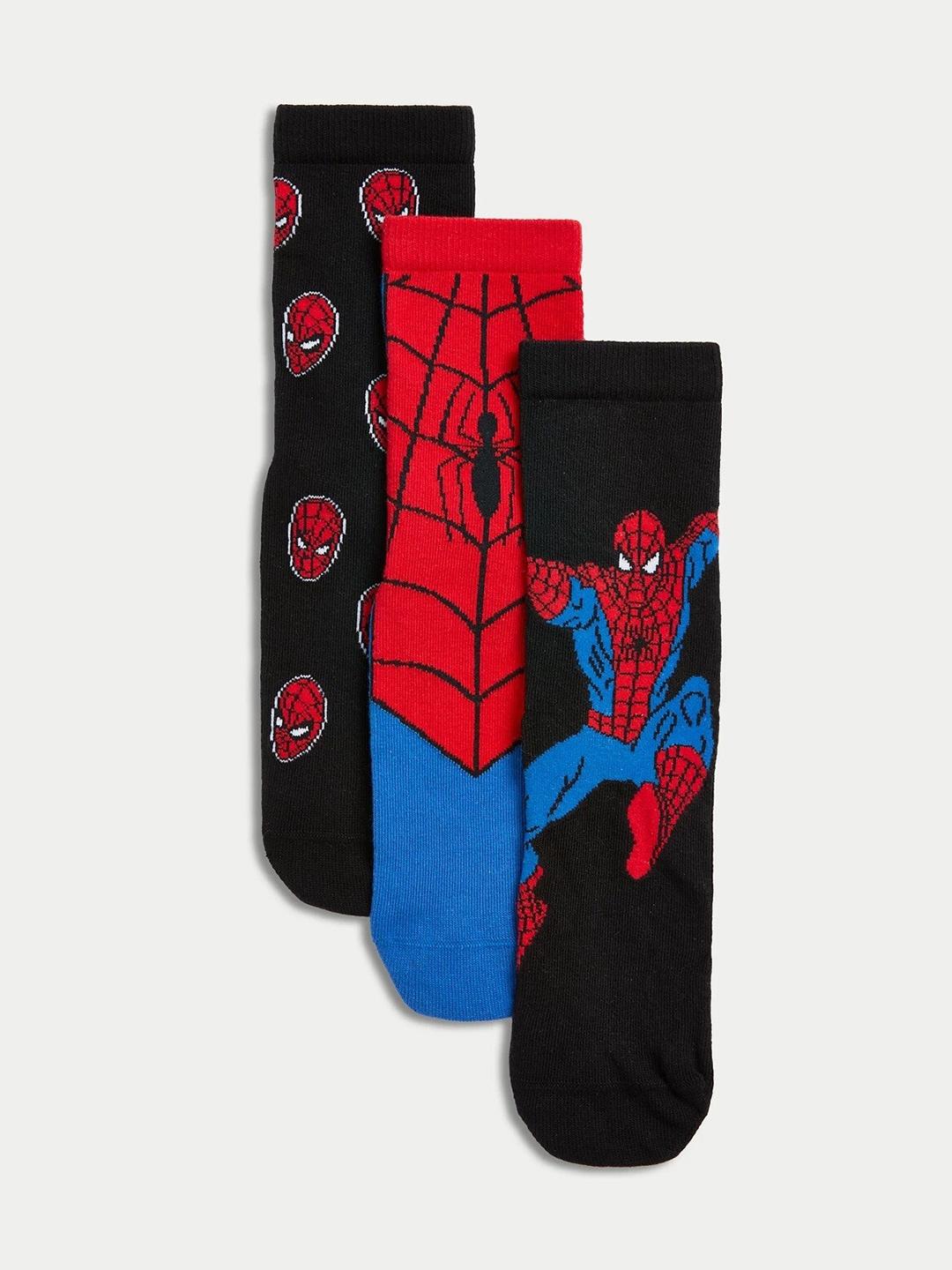 marks-&-spencer-boys-pack-of-3-spider-man-printed-ankle-length-socks