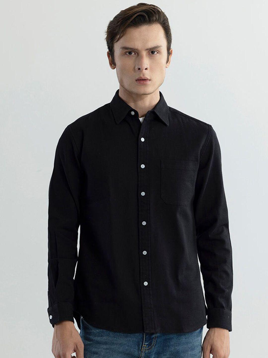 snitch-men-black-classic-slim-fit-opaque-printed-casual-shirt