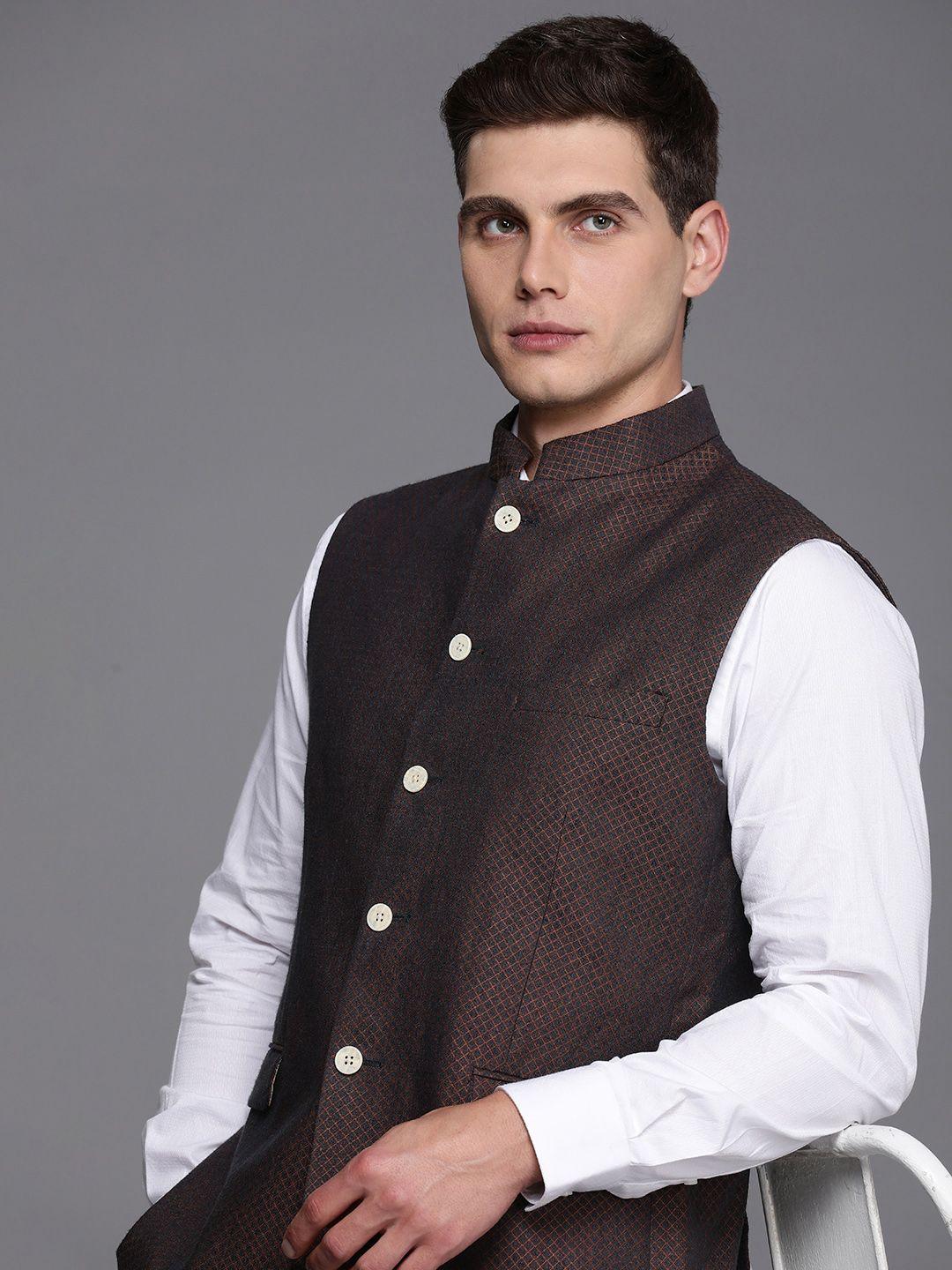 louis-philippe-men-pure-linen-woven-design-nehru-jacket