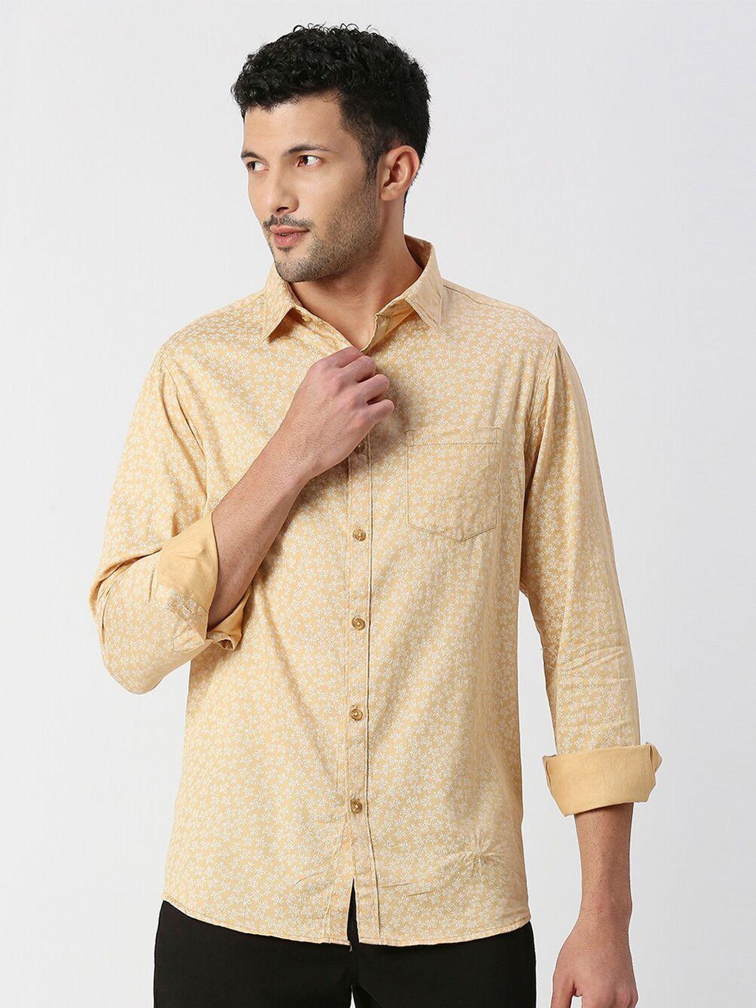 snx-classic-tailored-fit-floral-printed-cotton-casual-shirt