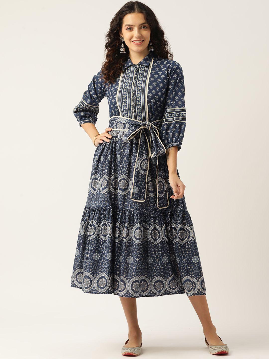 jaipur-morni-ethnic-motifs-printed-fit-&-flare-midi-dress