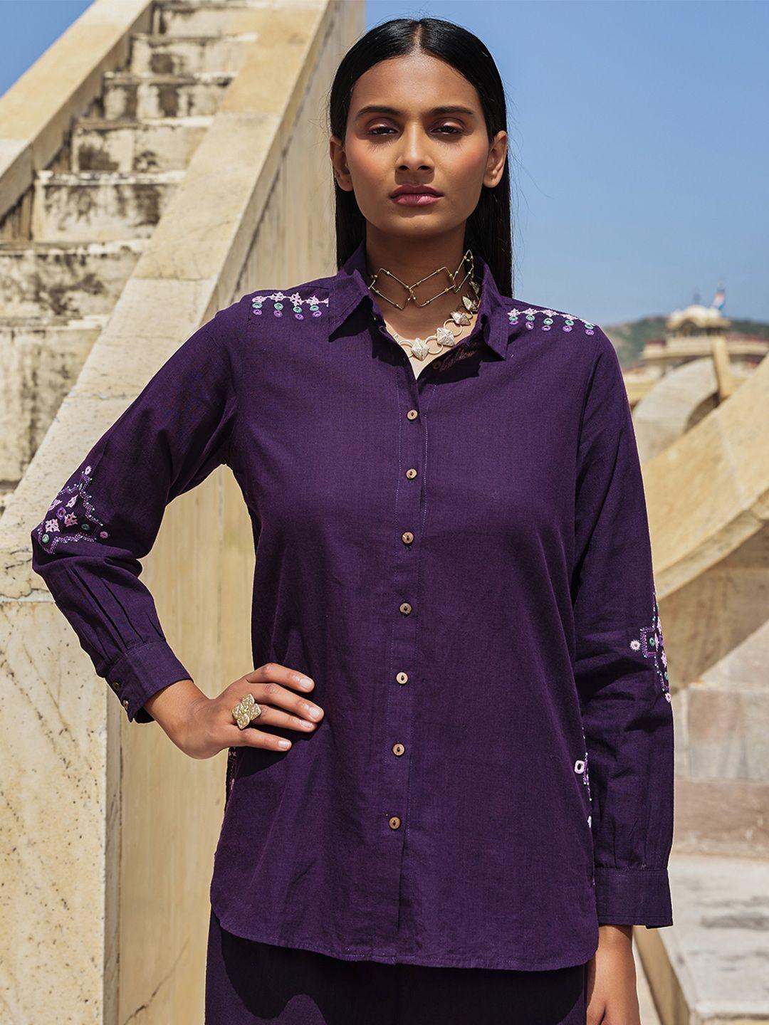 okhai-ethnic-motifs-embroidered-sequinned-cotton-shirt-style-top