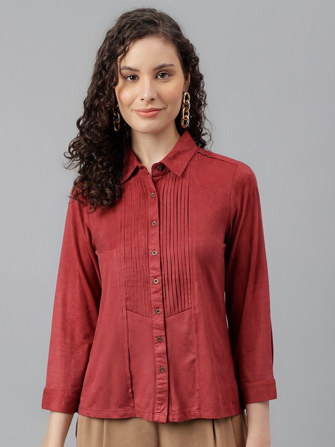latin-quarters-pleated-shirt-collar-shirt-style-top