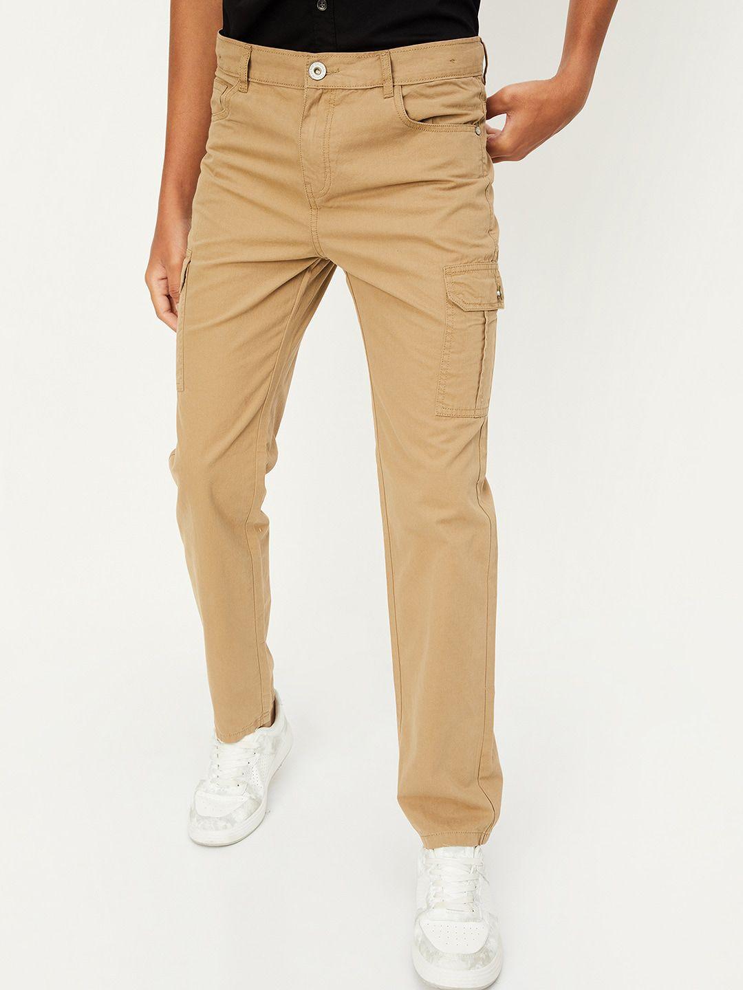 max-boys-mid-rise-pure-cotton-cargo-trousers