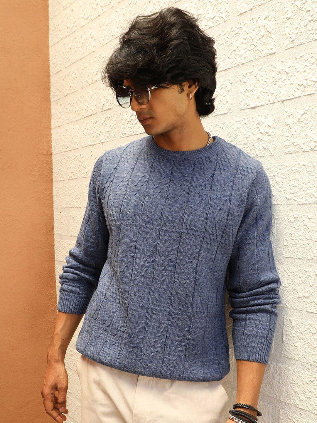 campus-sutra-self-design-cable-knit-woollen-pullover