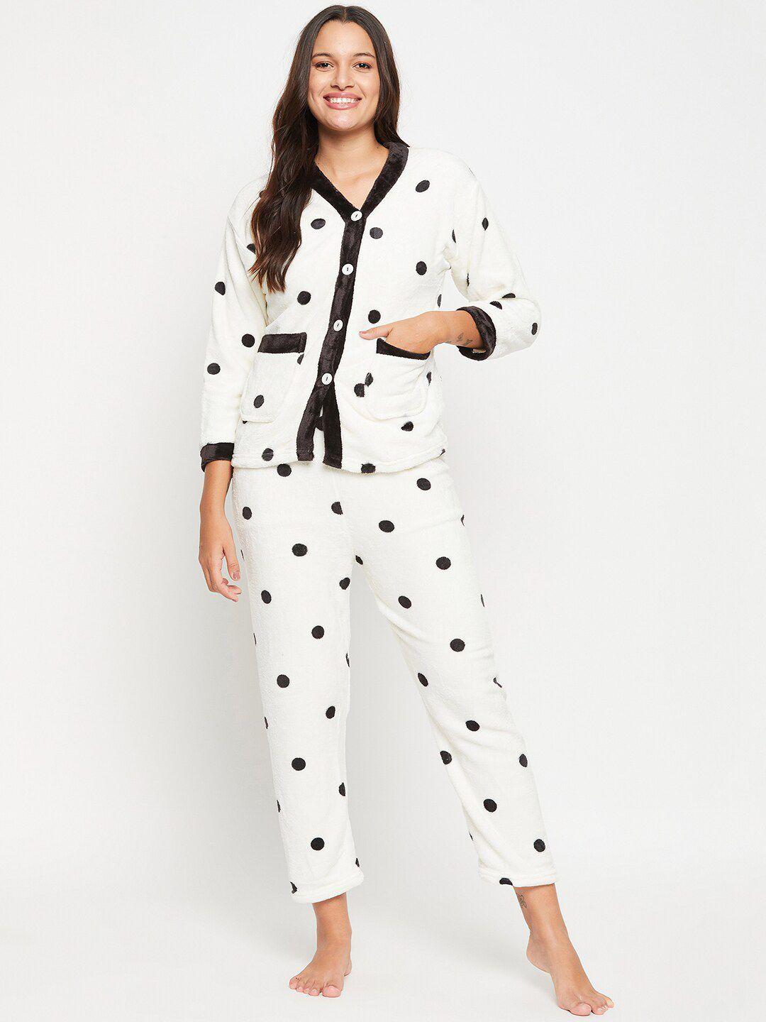 camey-polka-dot-printed-v-neck-sweater-with-lounge-pant