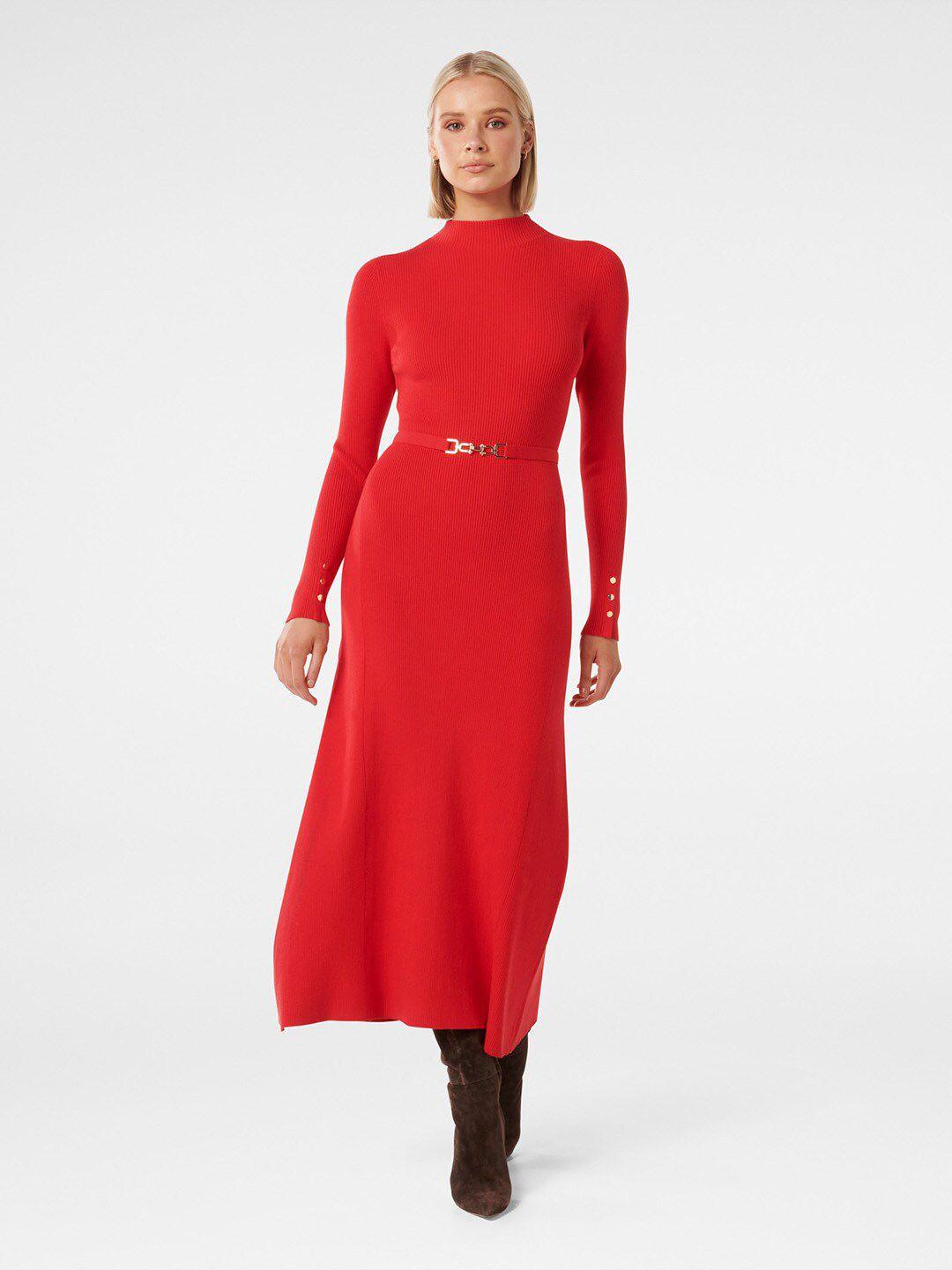 forever-new-high-neck-a-line-midi-dress-with-belt