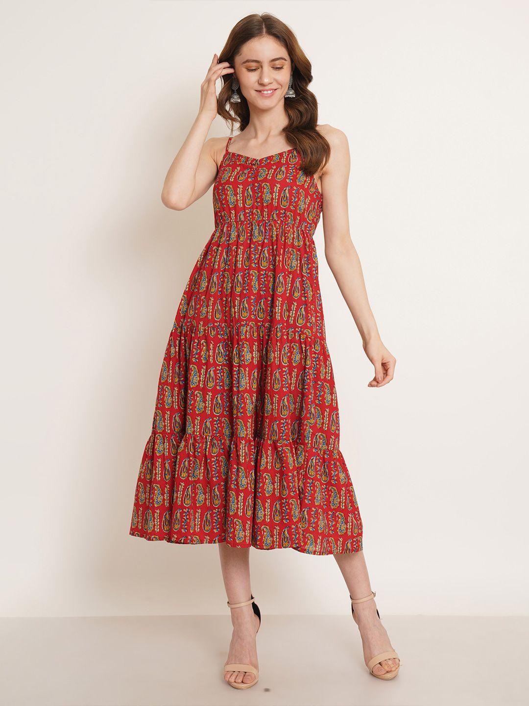 cotland-fashion-ethnic-motifs-printed-shoulder-straps-cotton-empire-midi-dress
