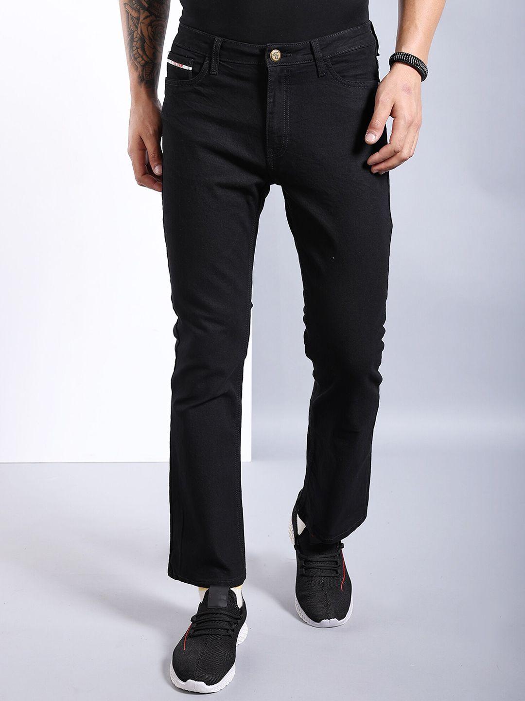 the-indian-garage-co-men-black-mid-rise-bootcut-low-distress-stretchable-jeans