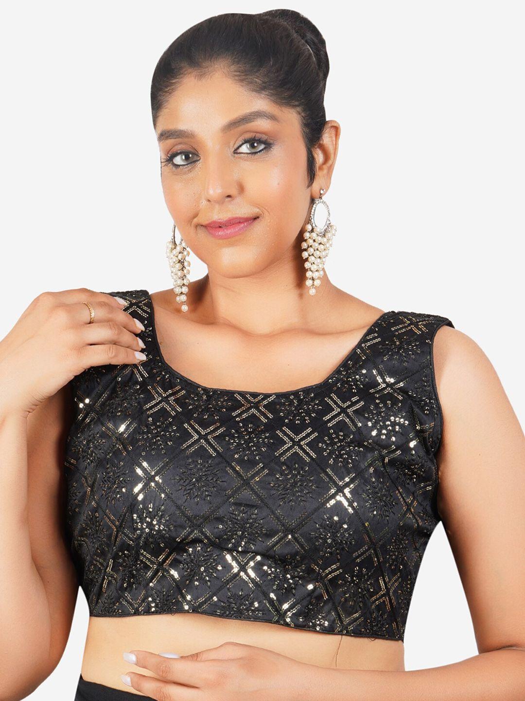 trendzmy-embellished-cotton-saree-blouse