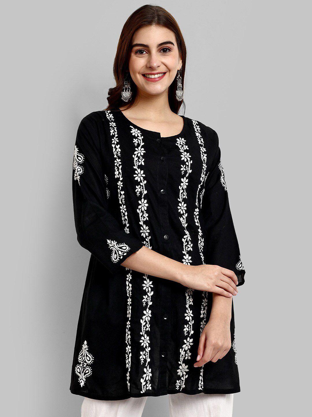 ada-ethnic-motifs-embroidered-chikankari-pure-cotton-a-line-kurti