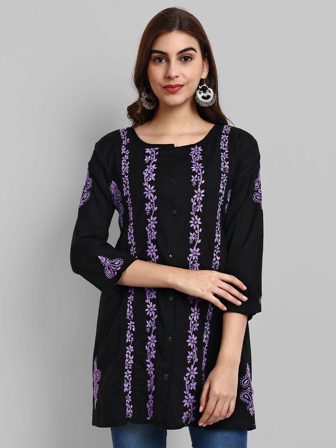 ada-ethnic-motifs-lucknowi-chikankari-embroidered-pure-cotton-kurti