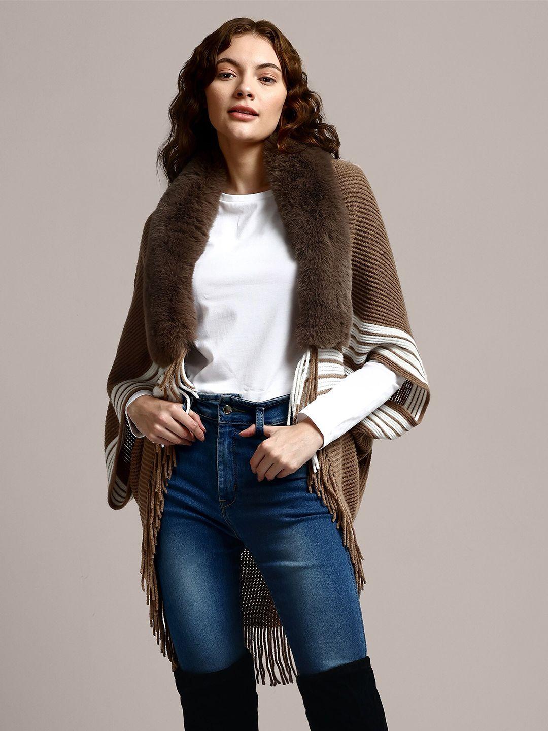 iki-chic-cable-knit-woollen-front-open-sweater-with-fringed-detail
