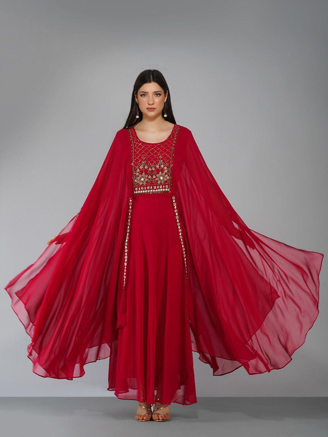 kalini-ethnic-motifs-embellished-cape-sleeves-pleated-detailed-maxi-ethnic-dress