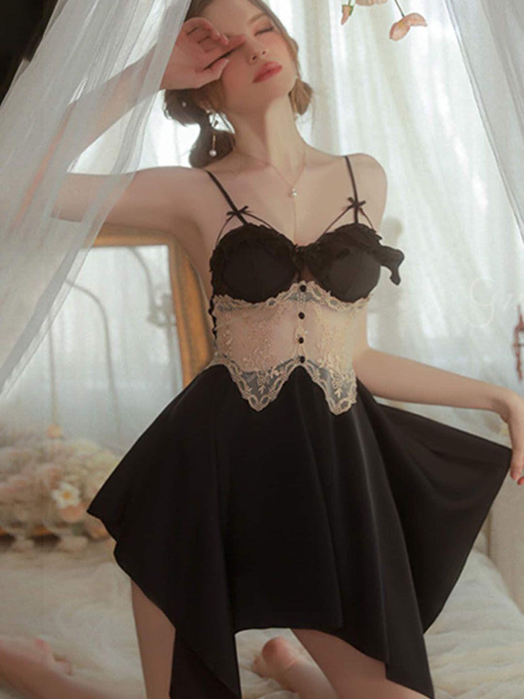 lulu-&-sky-shoulder-straps-lace-sweat-nightdress