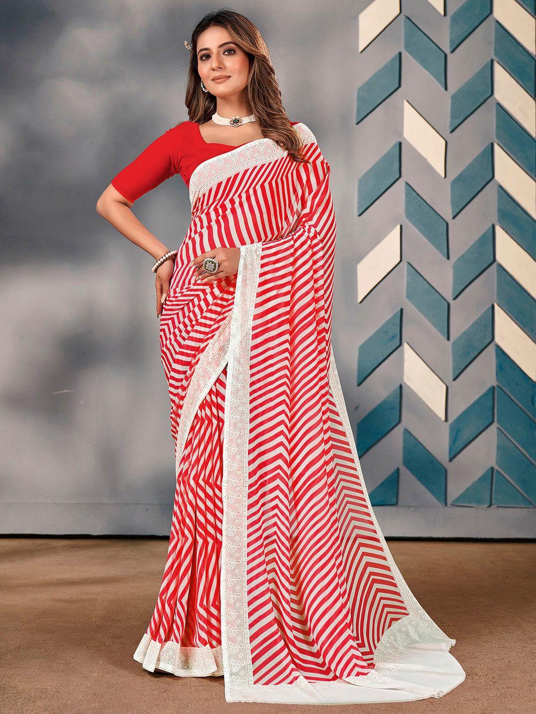 saree-mall-striped-embellished-pure-georgette-sarees