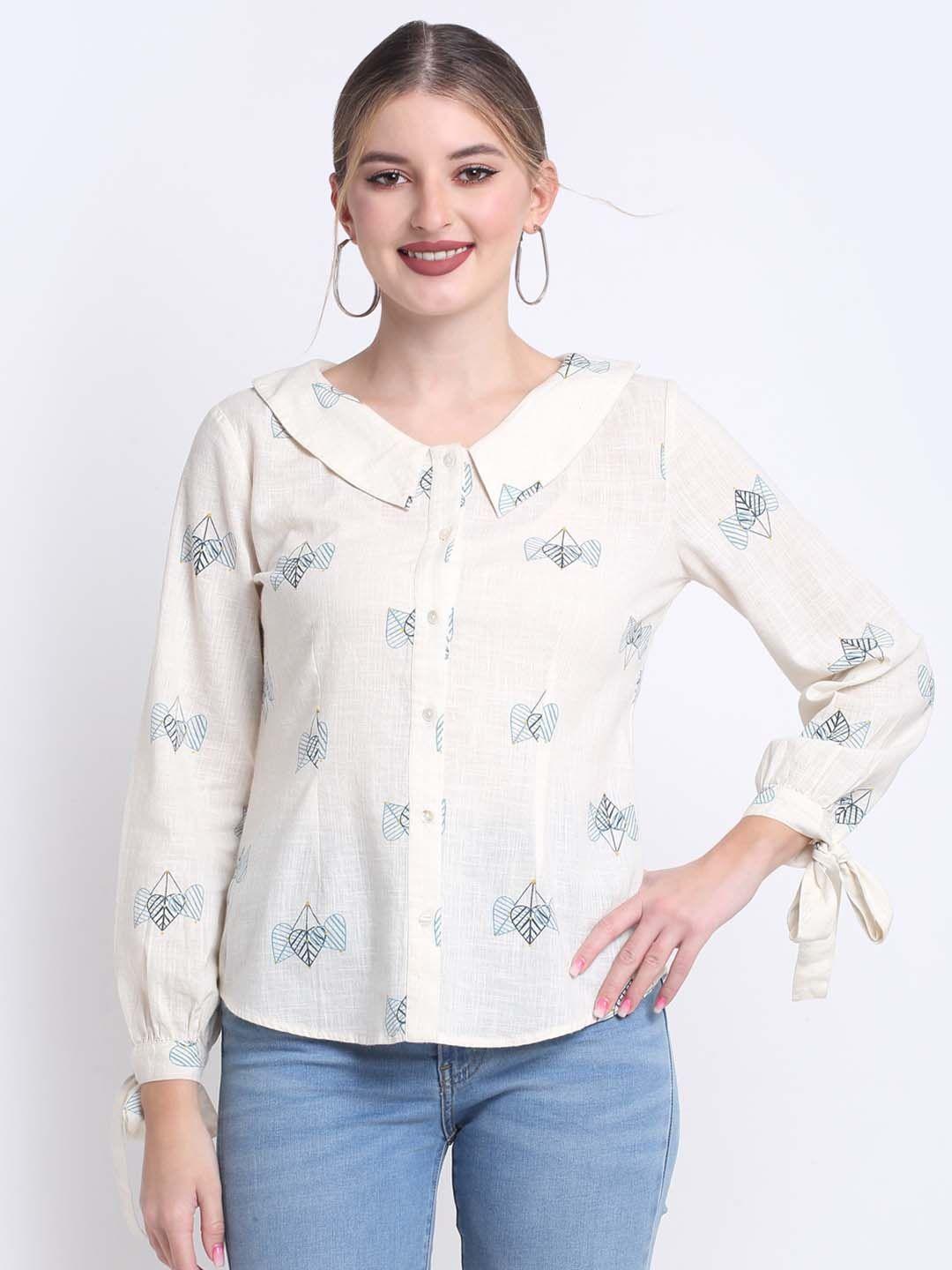 faabriq-floral-printed-peter-pan-collar-pure-cotton-shirt-style-top