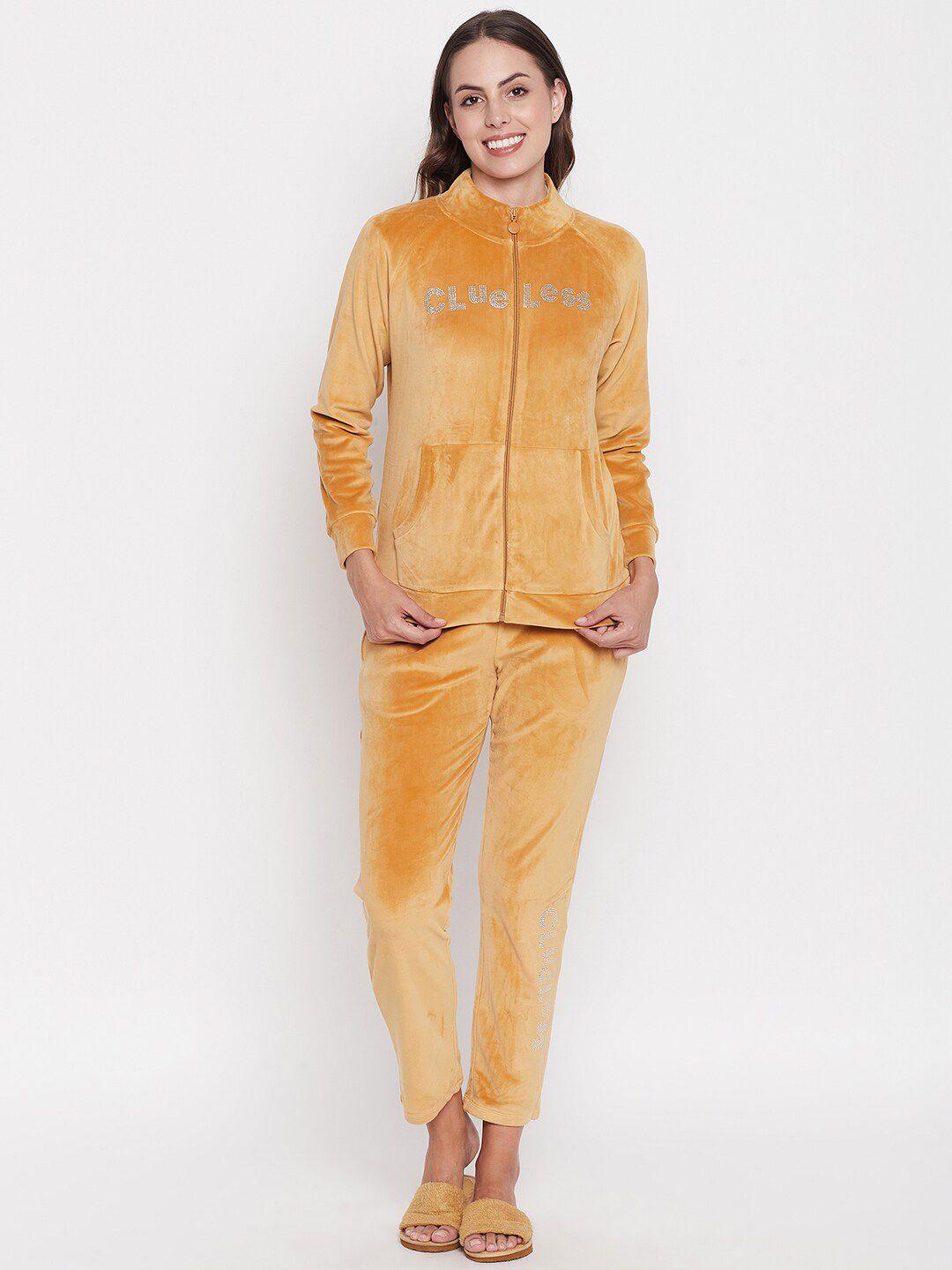 madame-m-secret-typography-printed-stand-collar-sweatshirts-with-pyjamas
