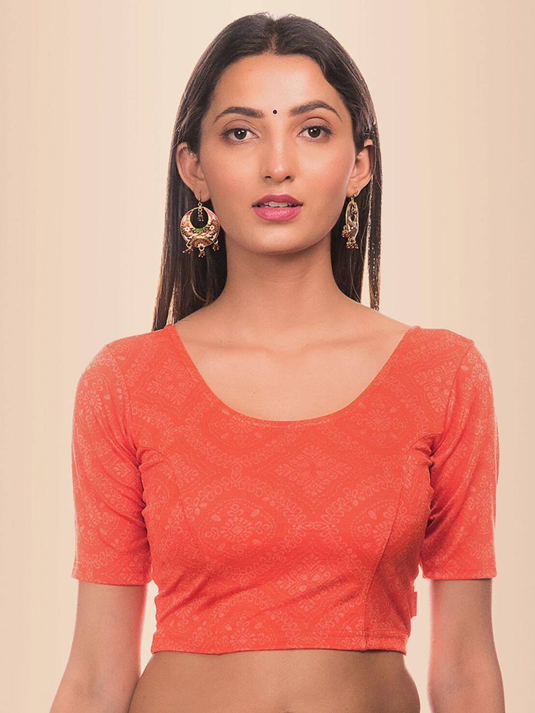 bindigasm's-advi-embellished-jacquard-stretchable-saree-blouse