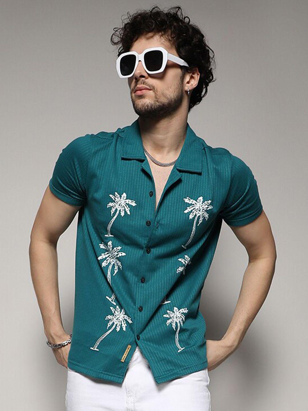 campus-sutra-classic-floral-embroidered-cuban-collar-shirt