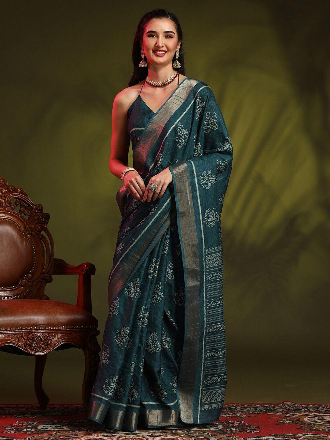 anouk-teal-green-ethnic-motifs-printed-zari-sungudi-saree