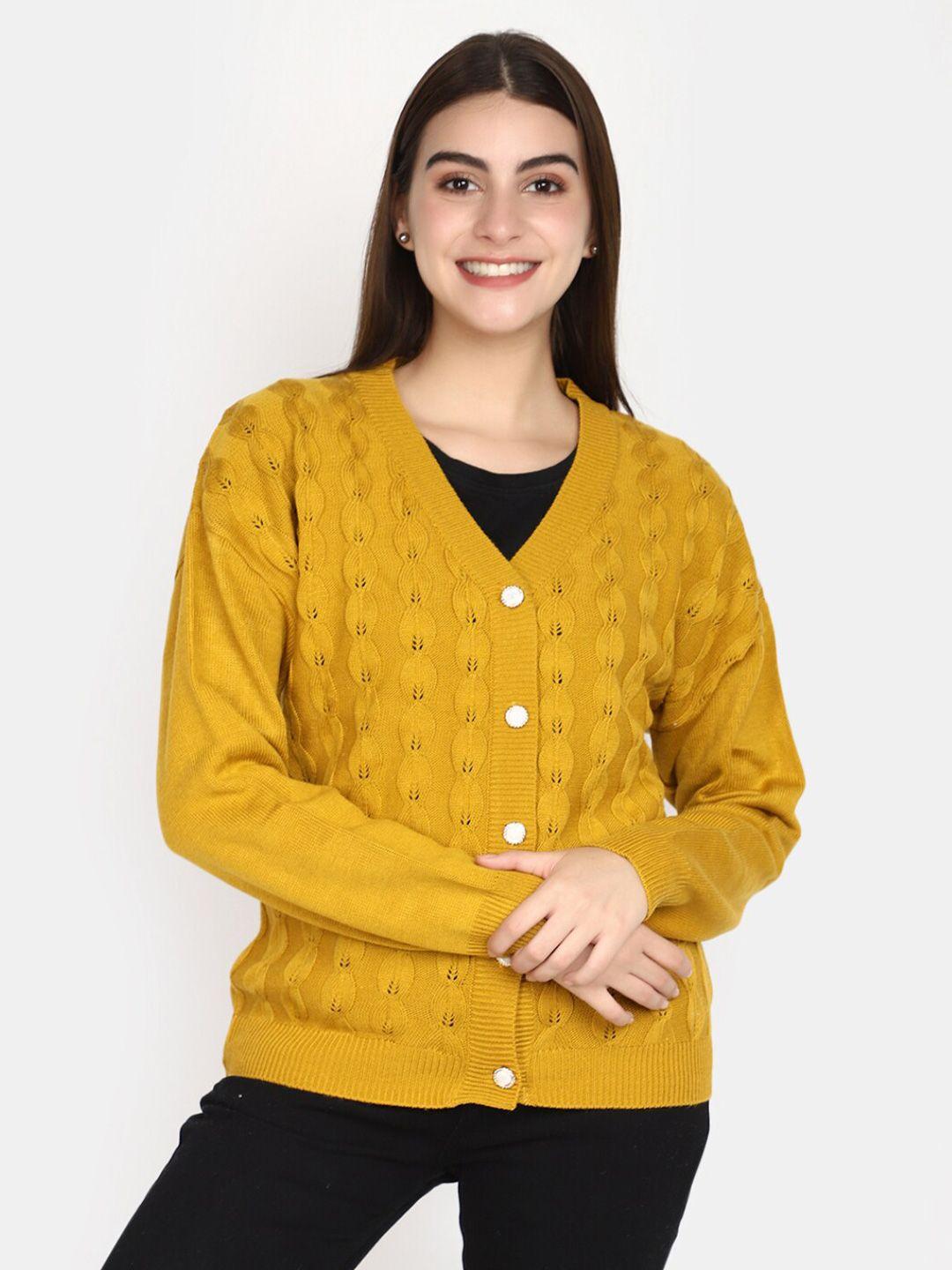 v-mart-cable-knit-self-design-v-neck-cardigan-sweater