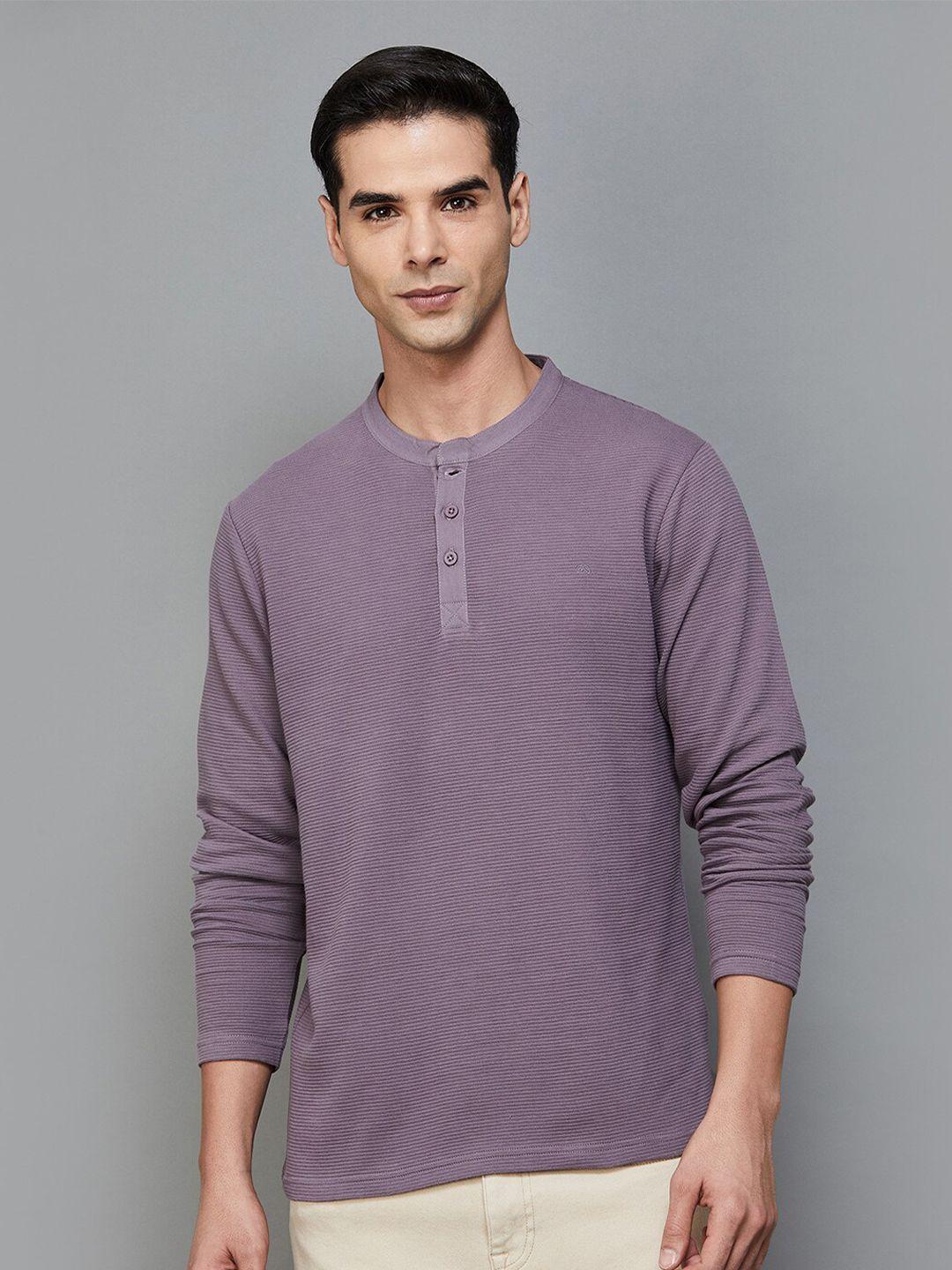 melange-by-lifestyle-mandarin-collar-cotton-casual-t-shirt