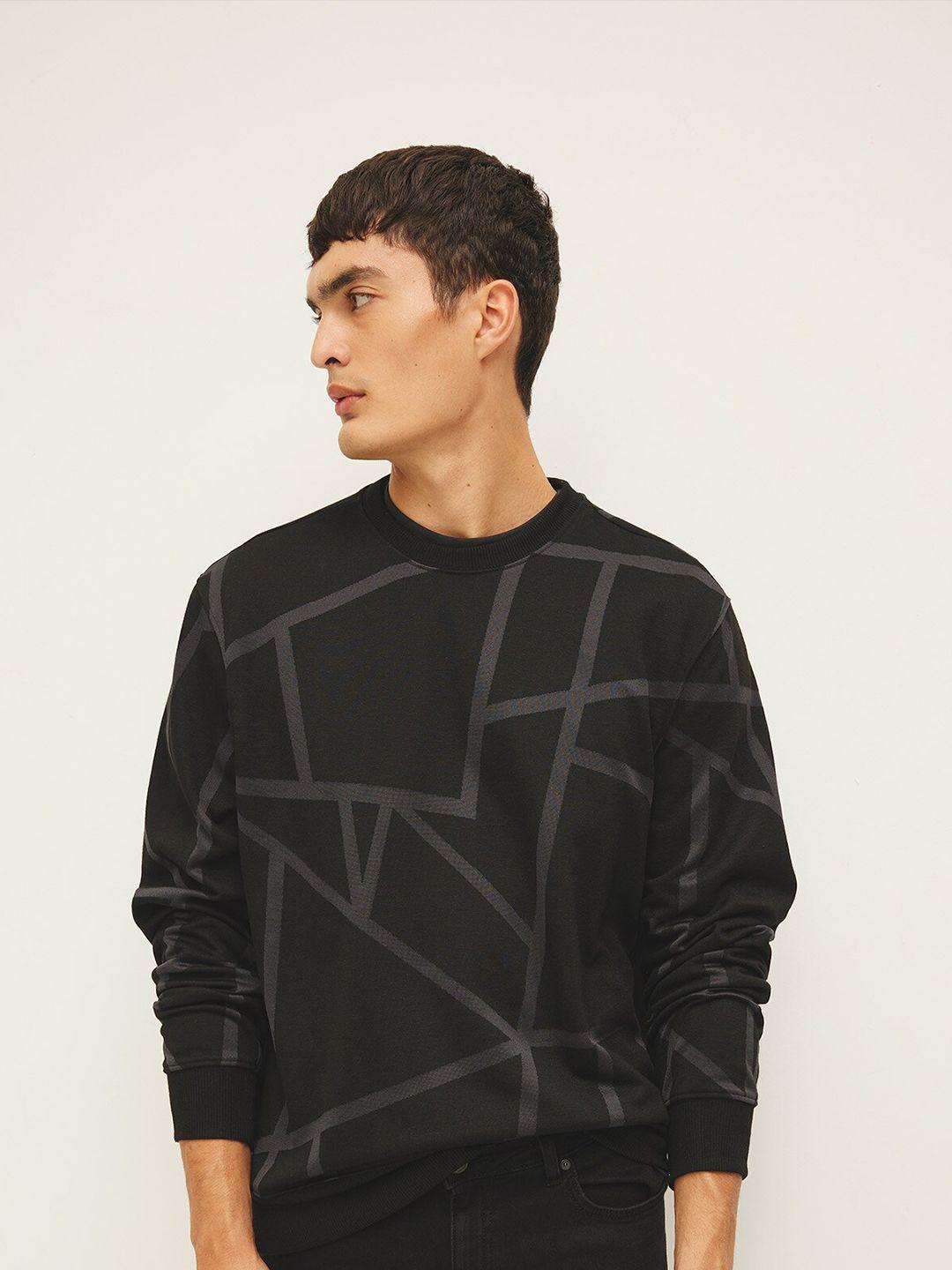 defacto-geometric-printed-round-neck-cotton-pullover-sweater