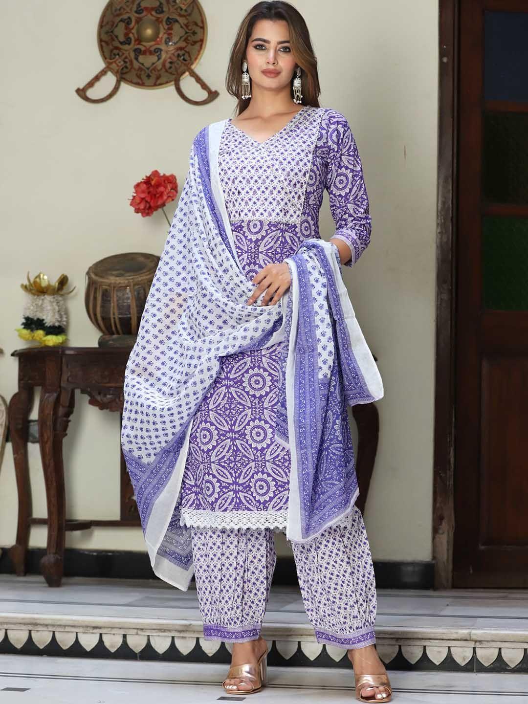 singni-ethnic-motifs-printed-gotta-patti-straight-pure-cotton-kurta-&-salwar-with-dupatta